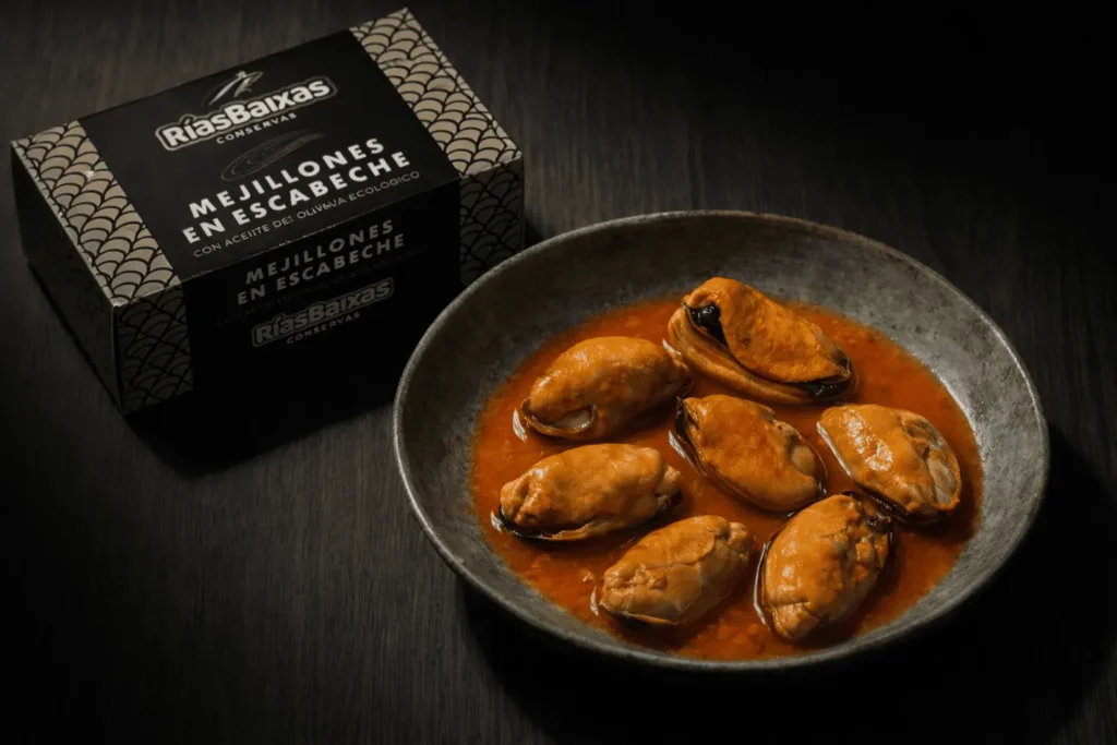 Mejillones conservas Rías Baixas